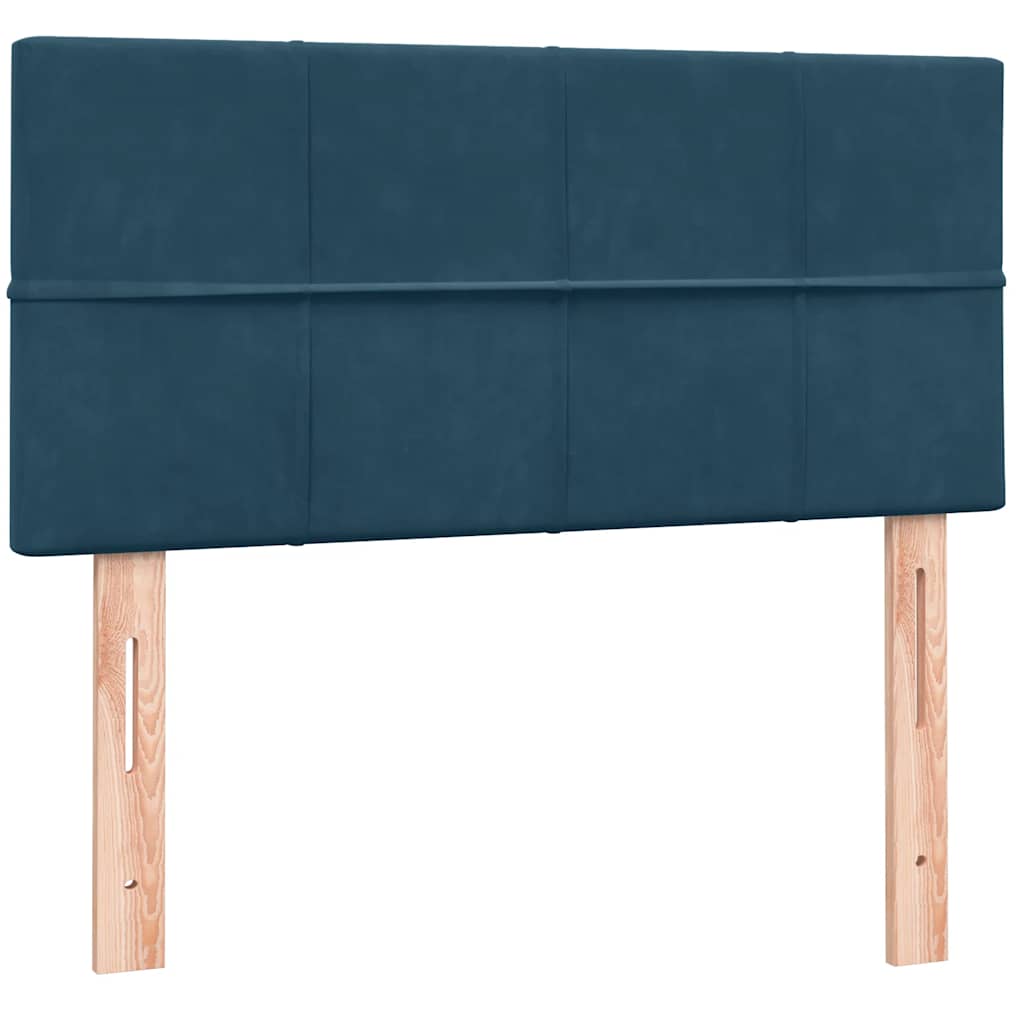 Boxspring met matras fluweel donkerblauw 80x210 cm – afbeelding 6