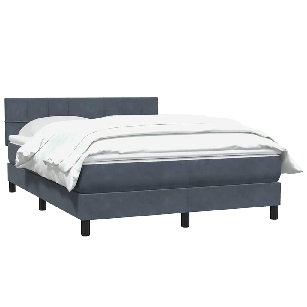 Boxspring met matras fluweel donkergrijs 140x210 cm – afbeelding 3