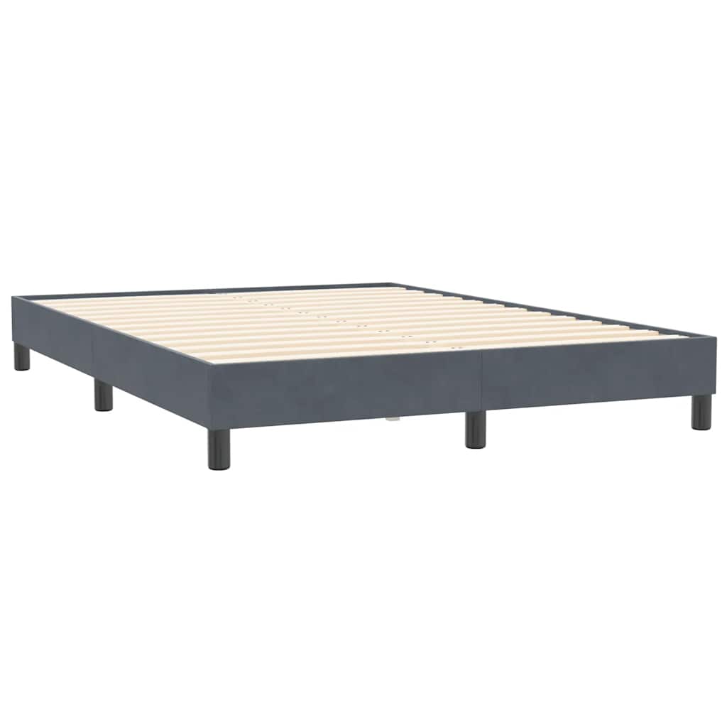 Boxspring met matras fluweel donkergrijs 140x210 cm – afbeelding 5