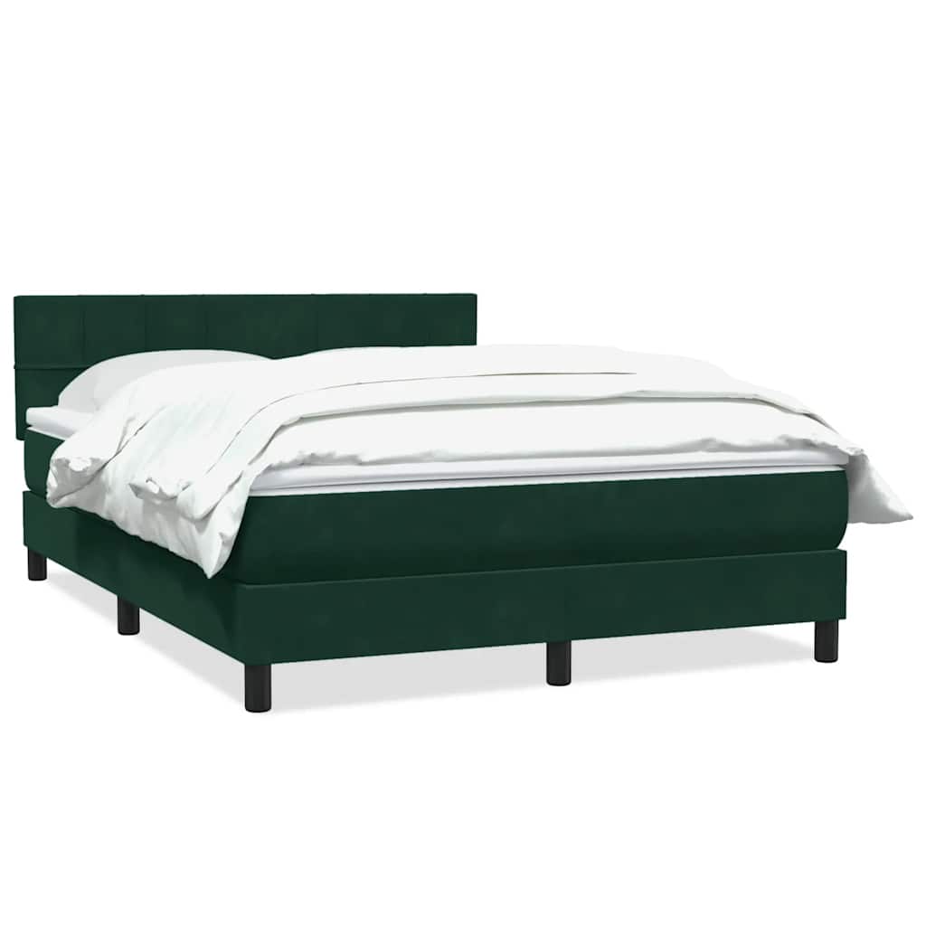 Boxspring met matras fluweel donkergroen 160x210 cm – afbeelding 2