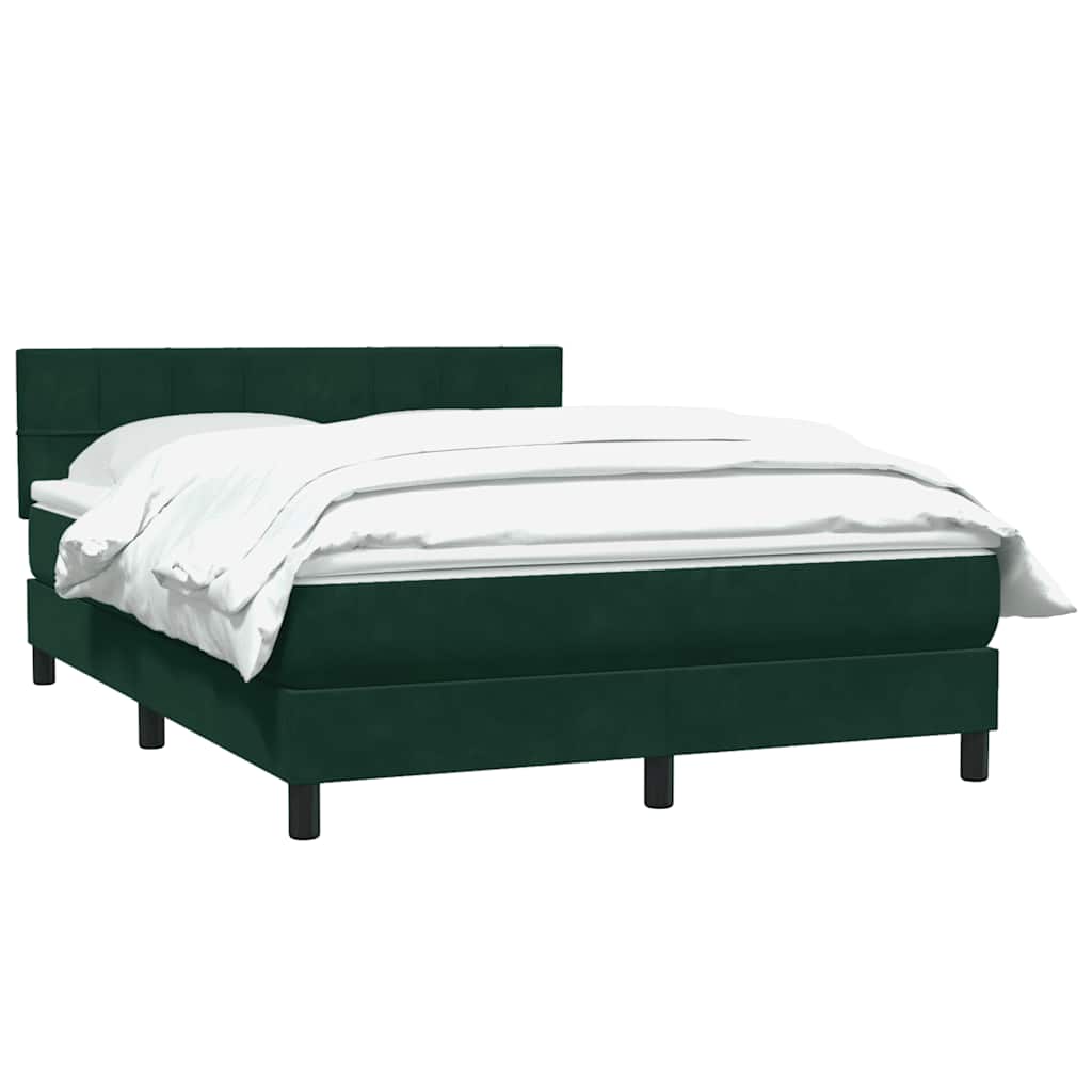 Boxspring met matras fluweel donkergroen 160x210 cm – afbeelding 3