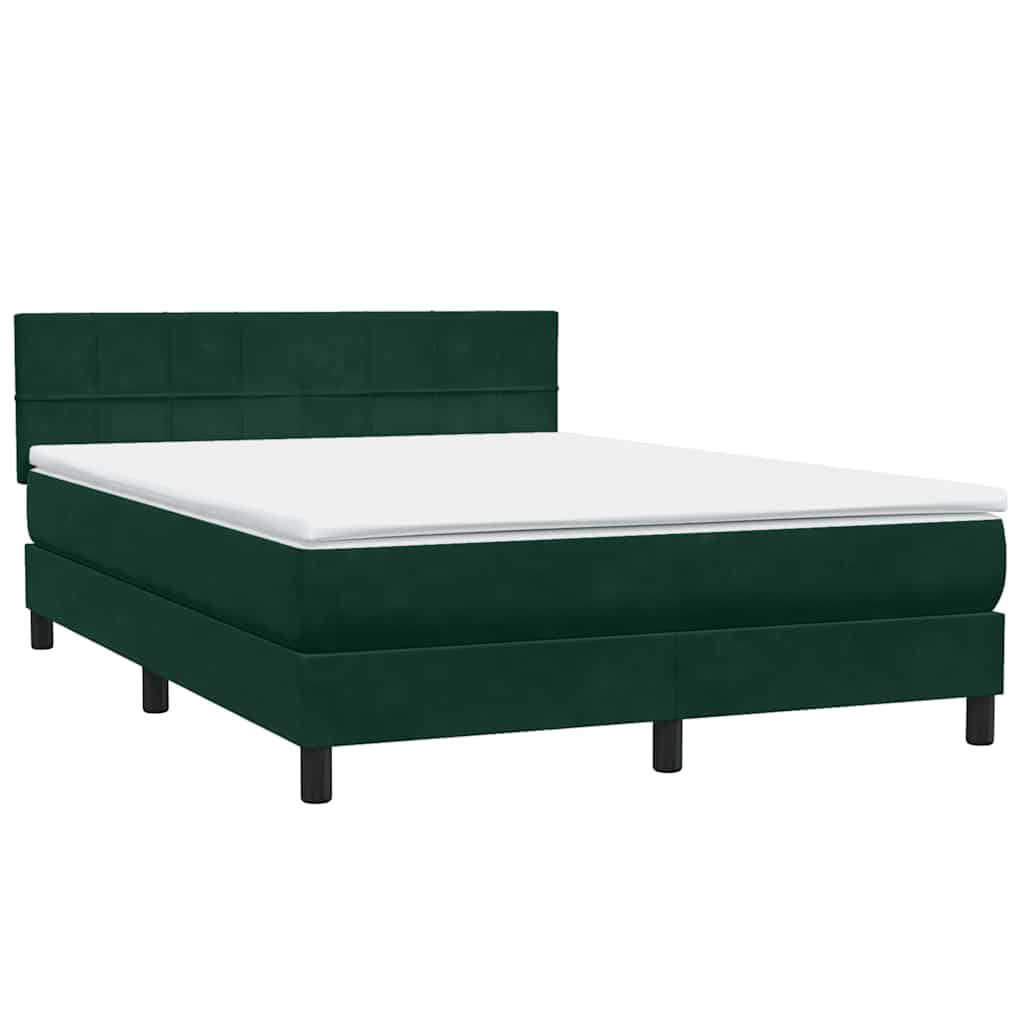 Boxspring met matras fluweel donkergroen 160x210 cm – afbeelding 4