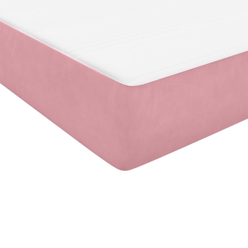 Boxspring met matras fluweel roze 140x220 cm – afbeelding 9