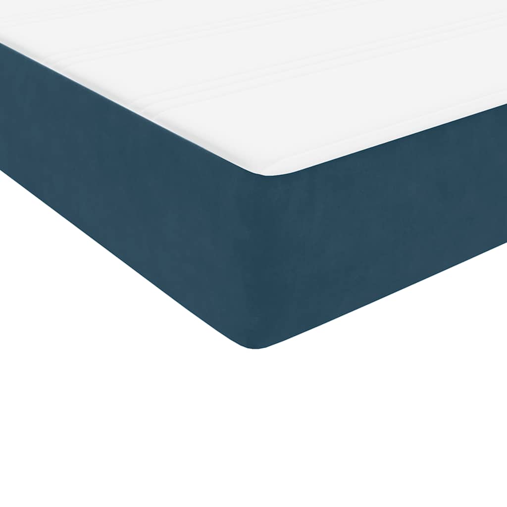 Boxspring met matras fluweel donkerblauw 80x210 cm – afbeelding 9