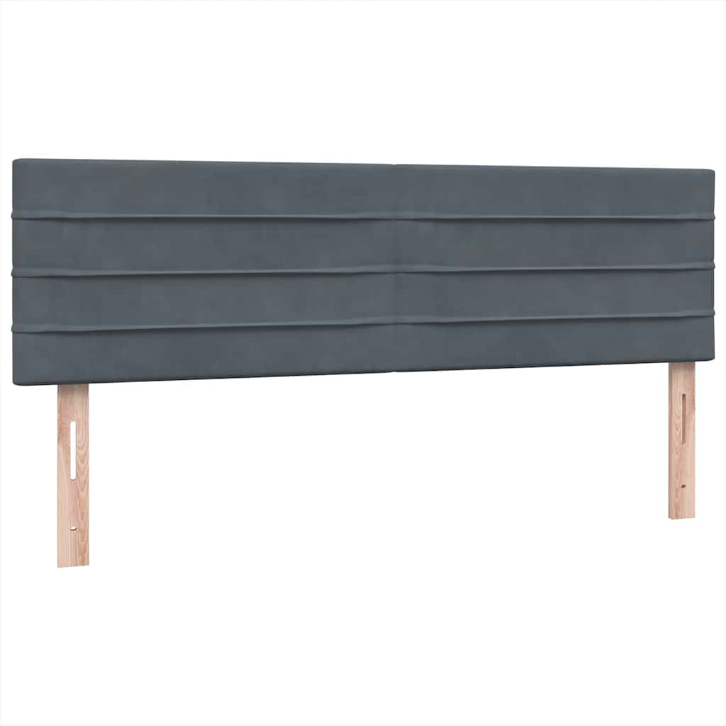 Boxspring met matras fluweel donkergrijs 140x210 cm – afbeelding 7