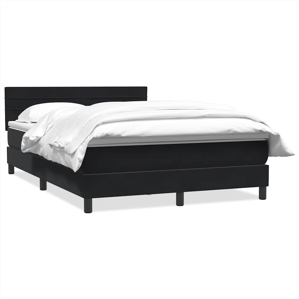 Boxspring met matras fluweel zwart 160x210 cm – afbeelding 2