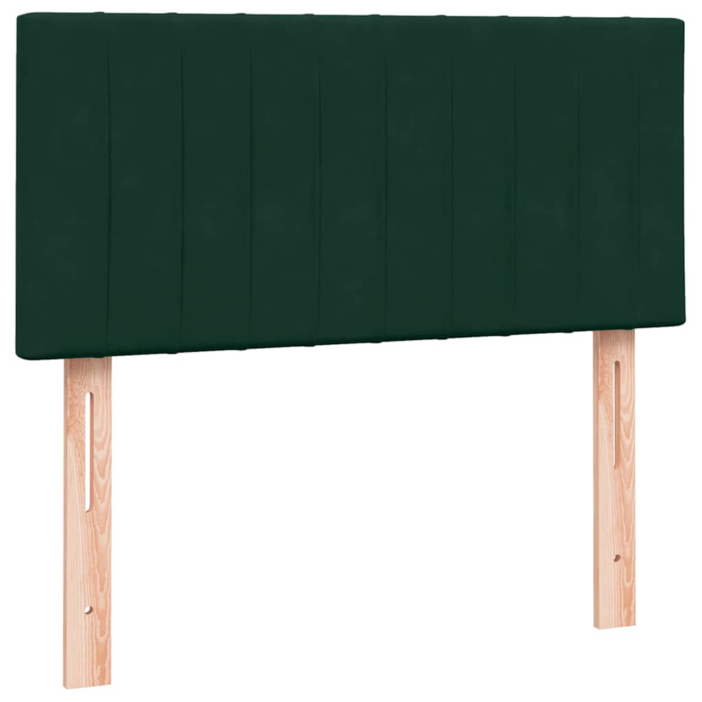 Boxspring met matras fluweel donkergroen 90x210 cm – afbeelding 6