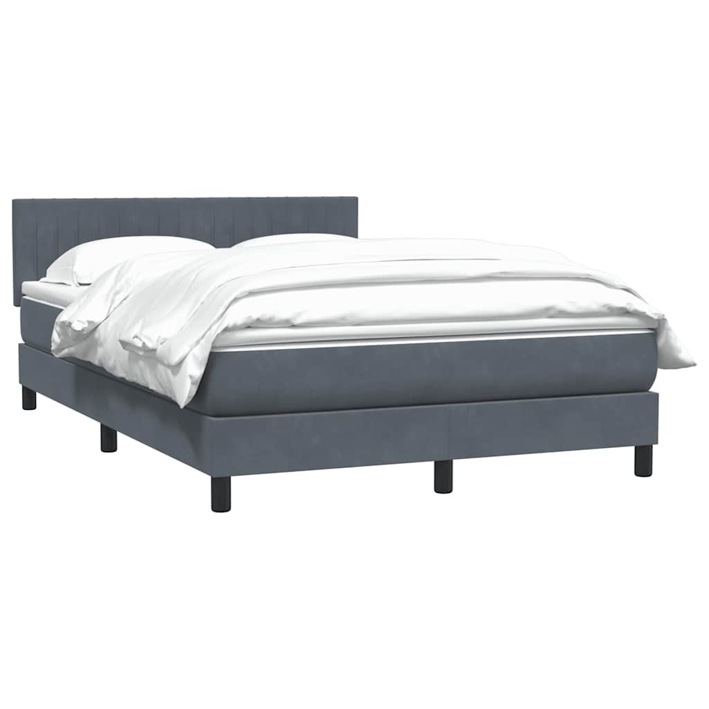 Boxspring met matras fluweel donkergrijs 140x210 cm – afbeelding 4