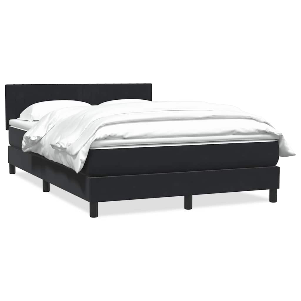 Boxspring met matras fluweel zwart 160x210 cm – afbeelding 1