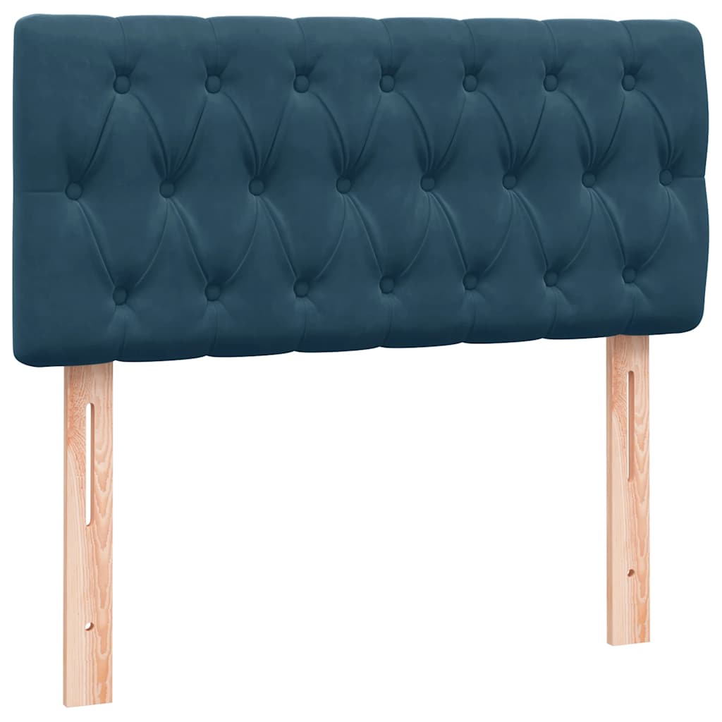 Boxspring met matras fluweel donkerblauw 80x210 cm – afbeelding 6
