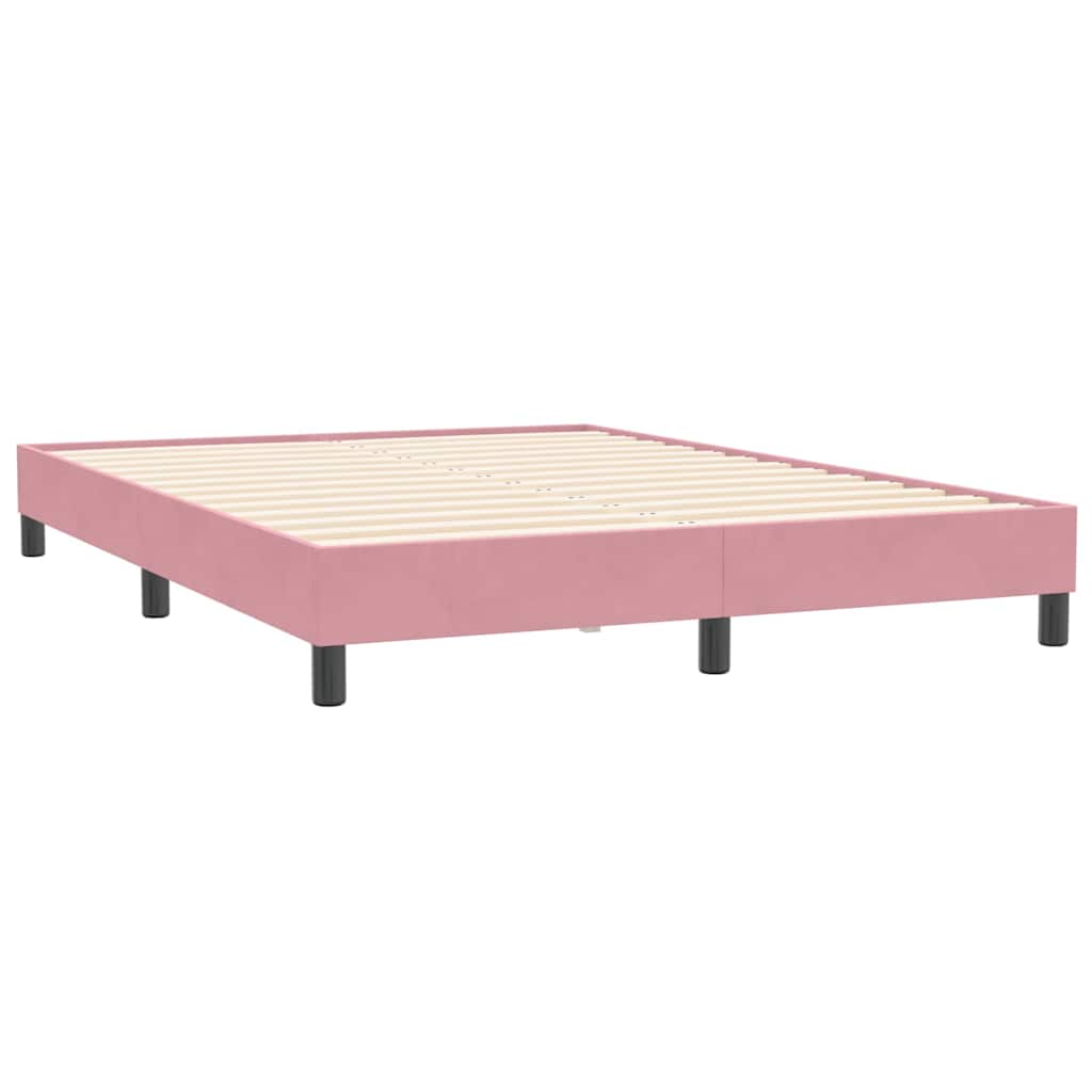 Boxspring met matras fluweel roze 140x210 cm – afbeelding 7