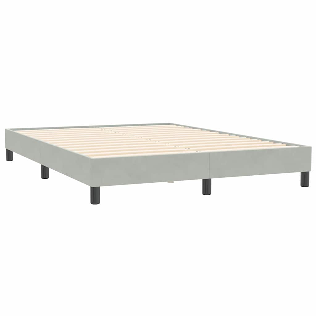 Boxspring met matras fluweel lichtgrijs 160x210 cm – afbeelding 5