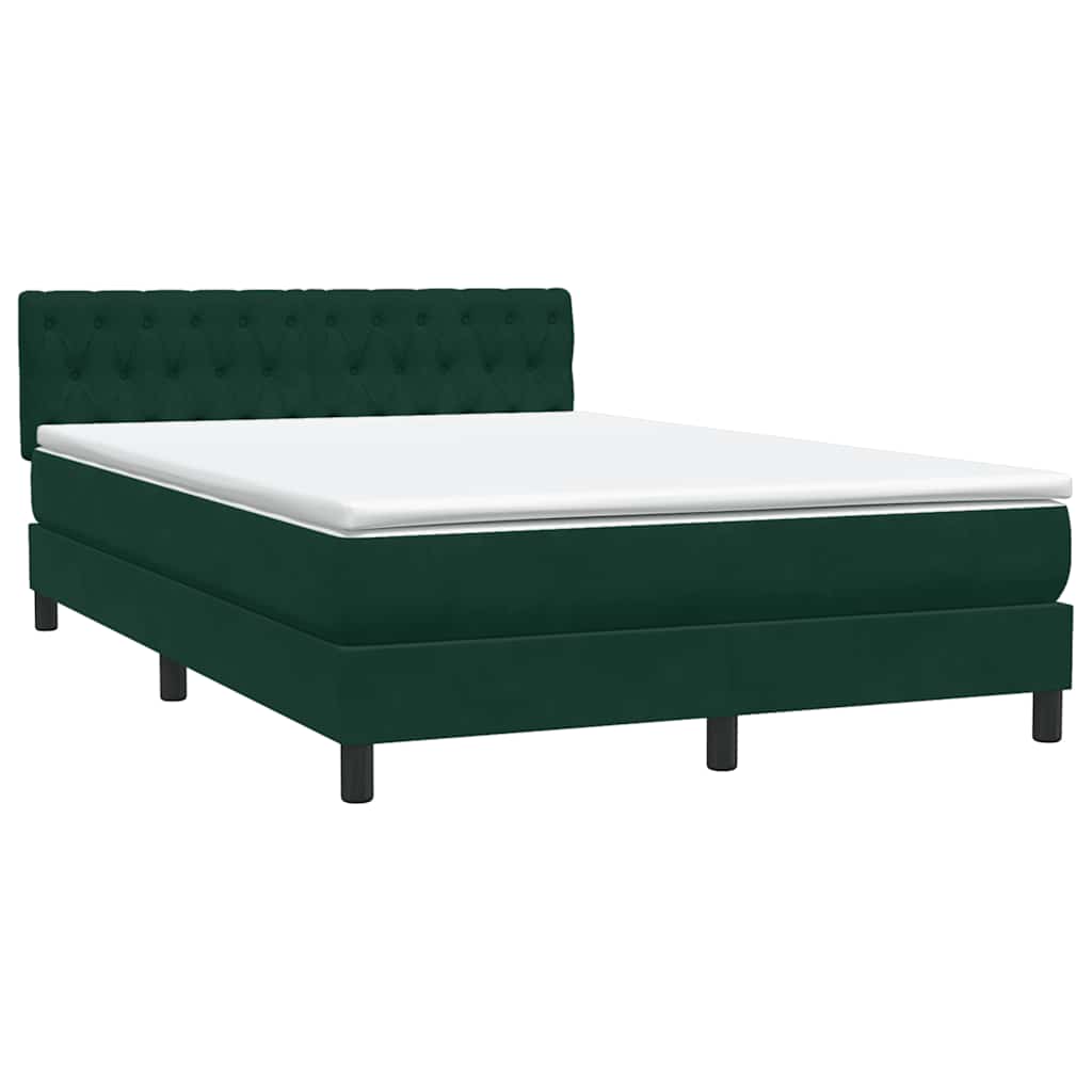 Boxspring met matras fluweel donkergroen 160x210 cm – afbeelding 4
