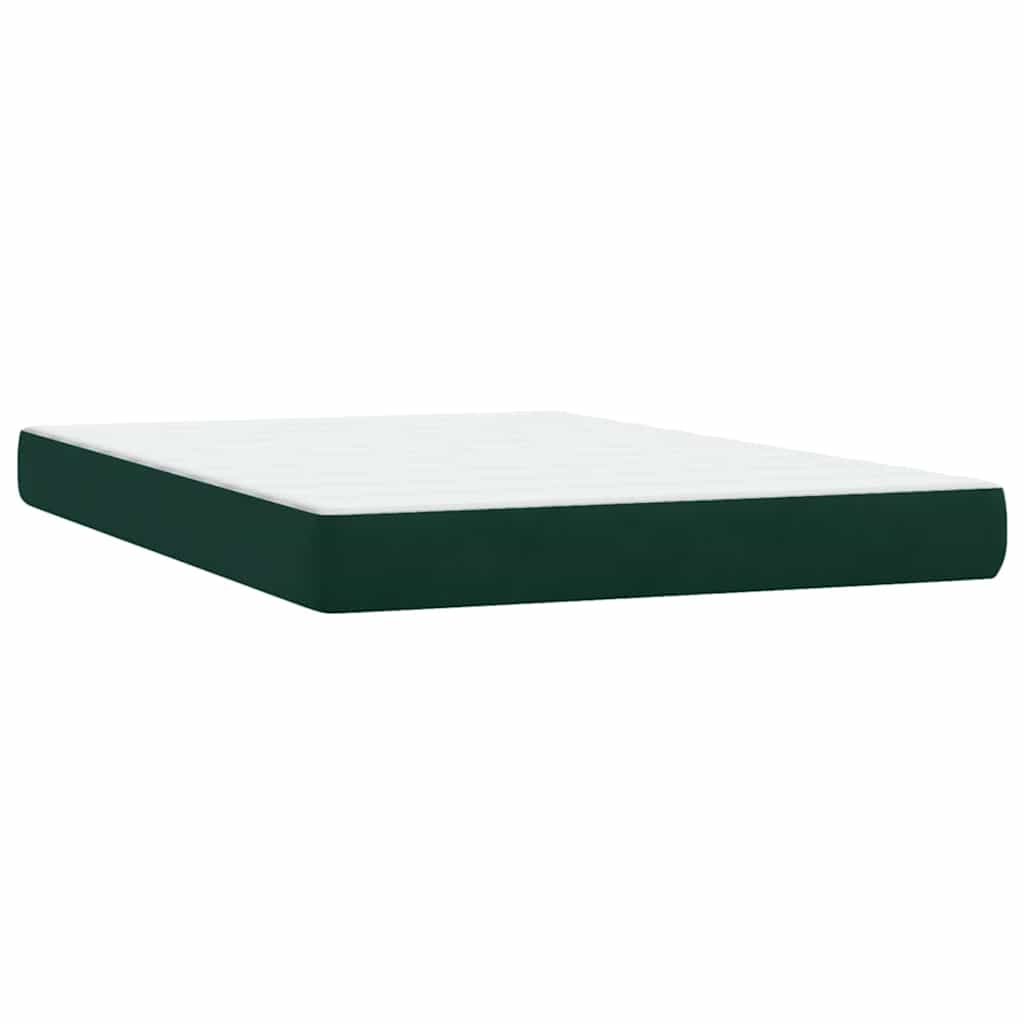 Boxspring met matras fluweel donkergroen 160x210 cm – afbeelding 7