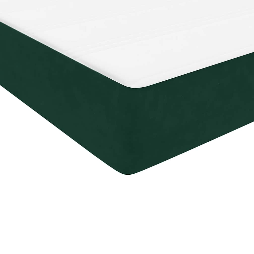 Boxspring met matras fluweel donkergroen 160x210 cm – afbeelding 9