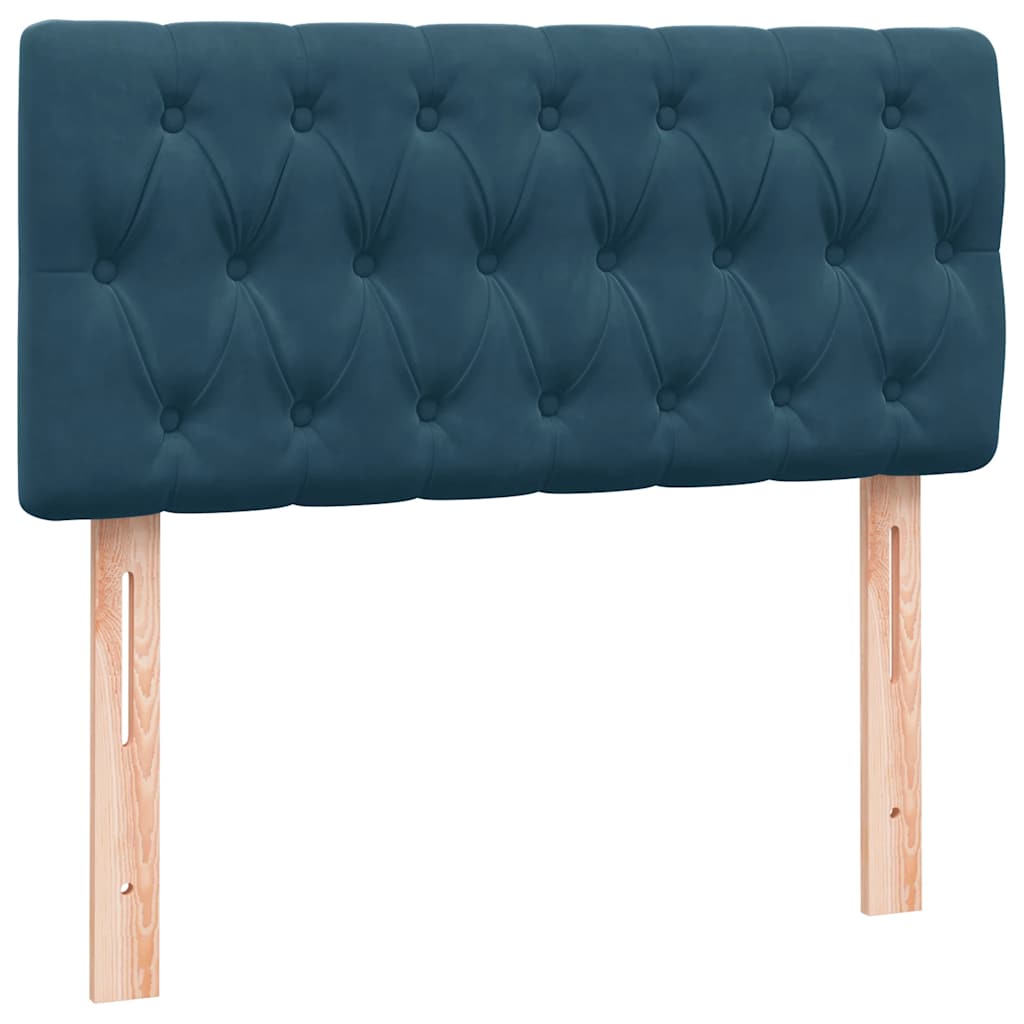 Boxspring met matras fluweel donkerblauw 100x220 cm – afbeelding 6