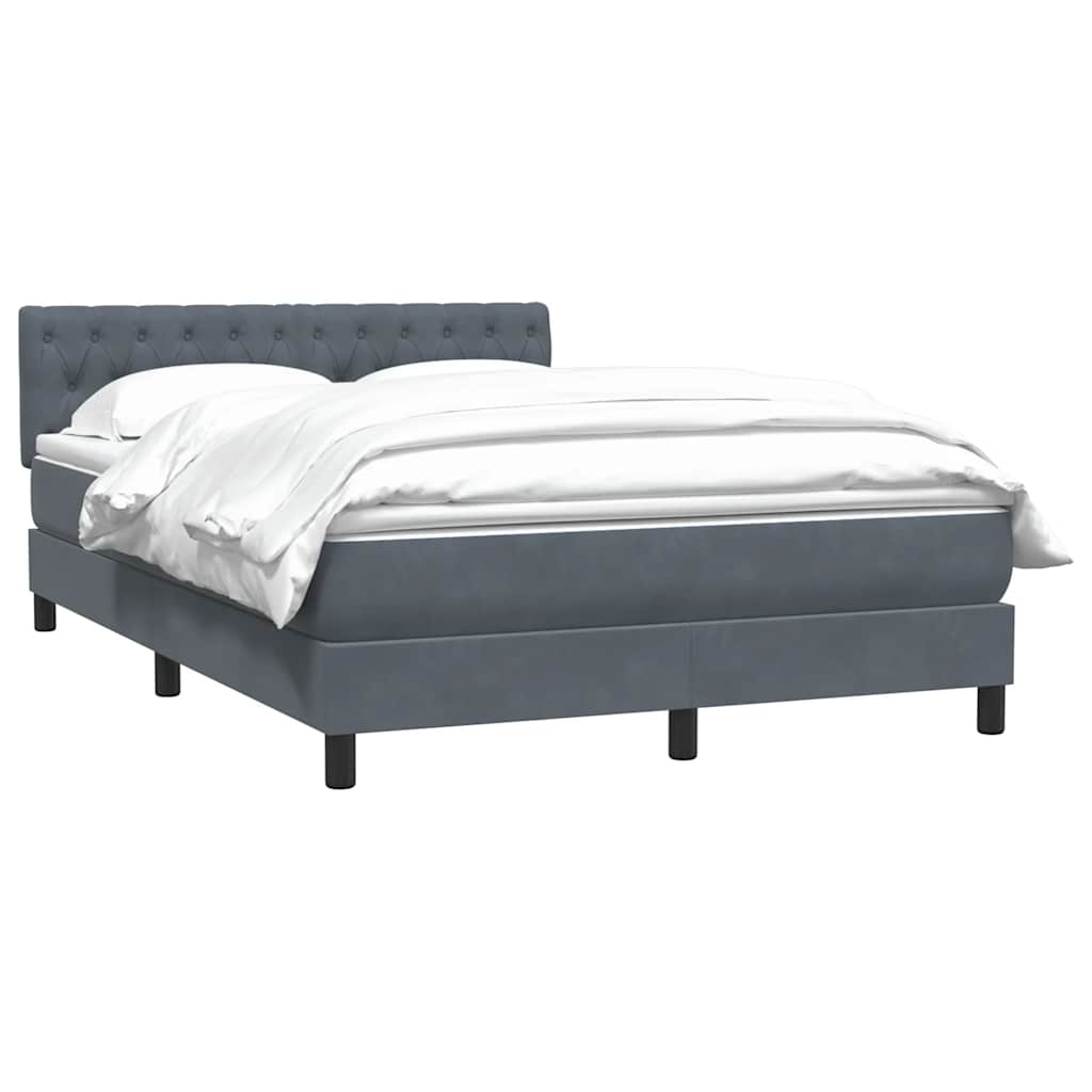 Boxspring met matras fluweel donkergrijs 160x220 cm – afbeelding 3