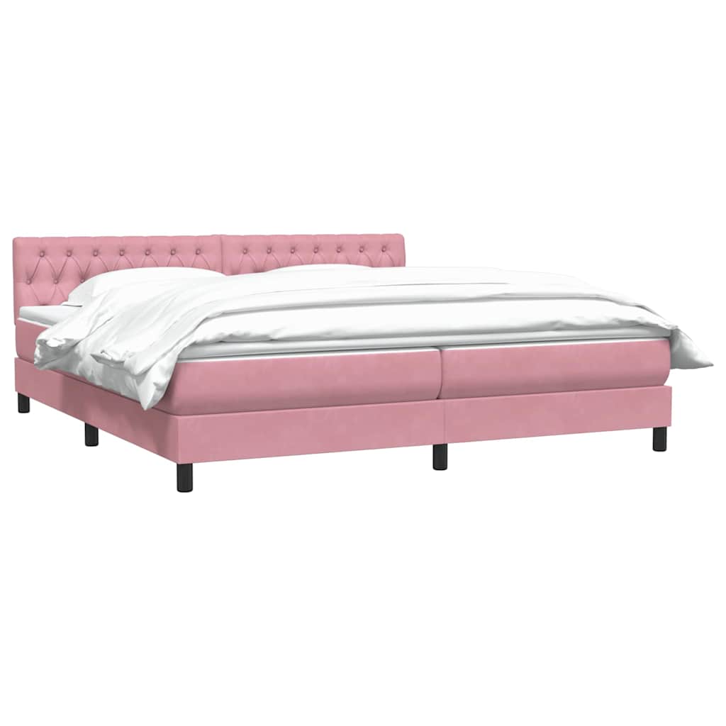 Boxspring met matras fluweel roze 180x220 cm – afbeelding 3