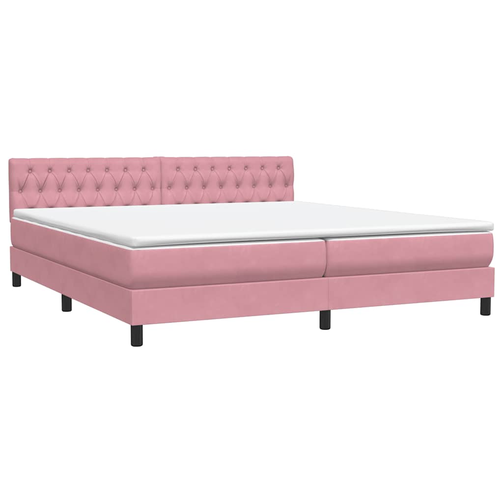 Boxspring met matras fluweel roze 180x220 cm – afbeelding 4