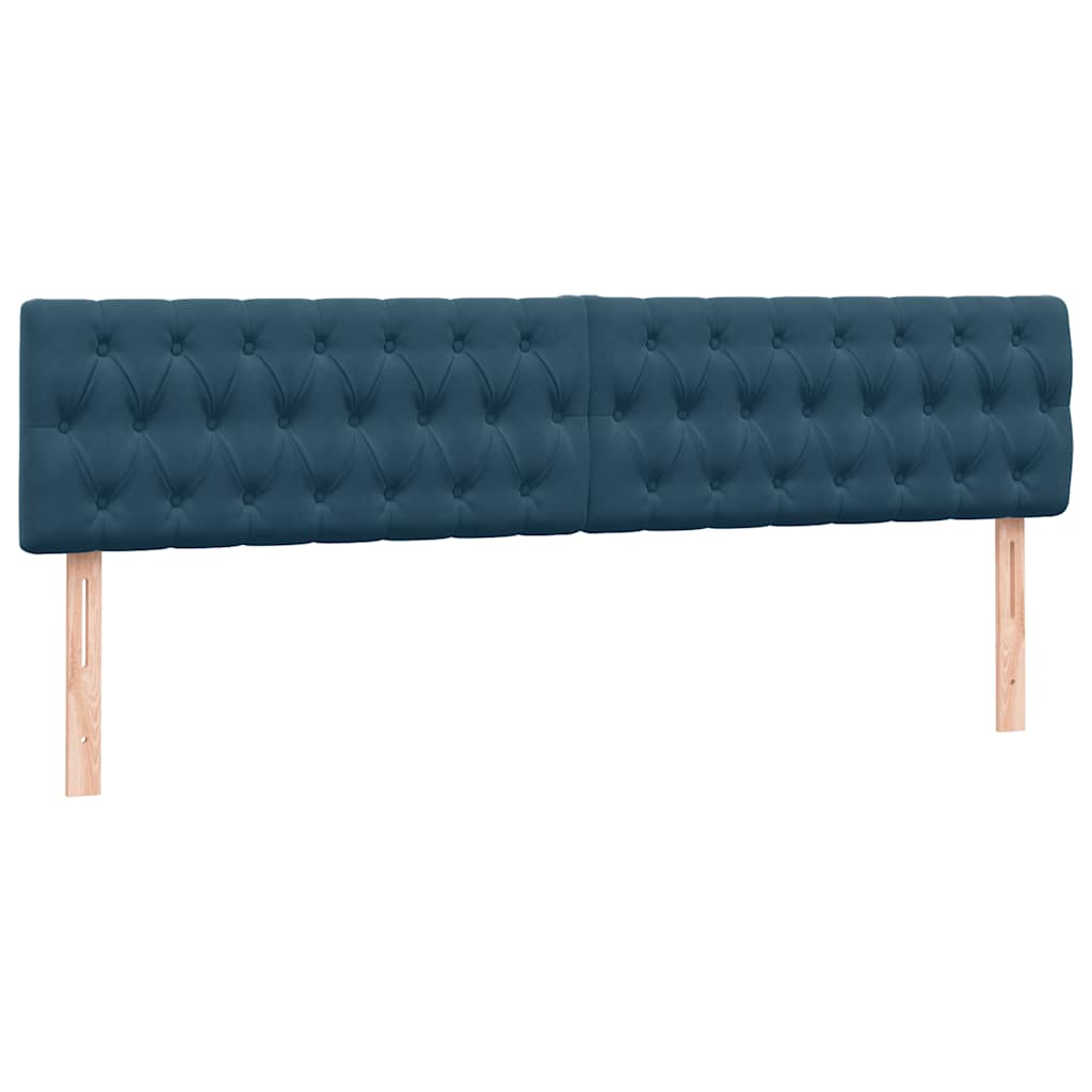 Boxspring met matras fluweel donkerblauw 200x220 cm – afbeelding 6