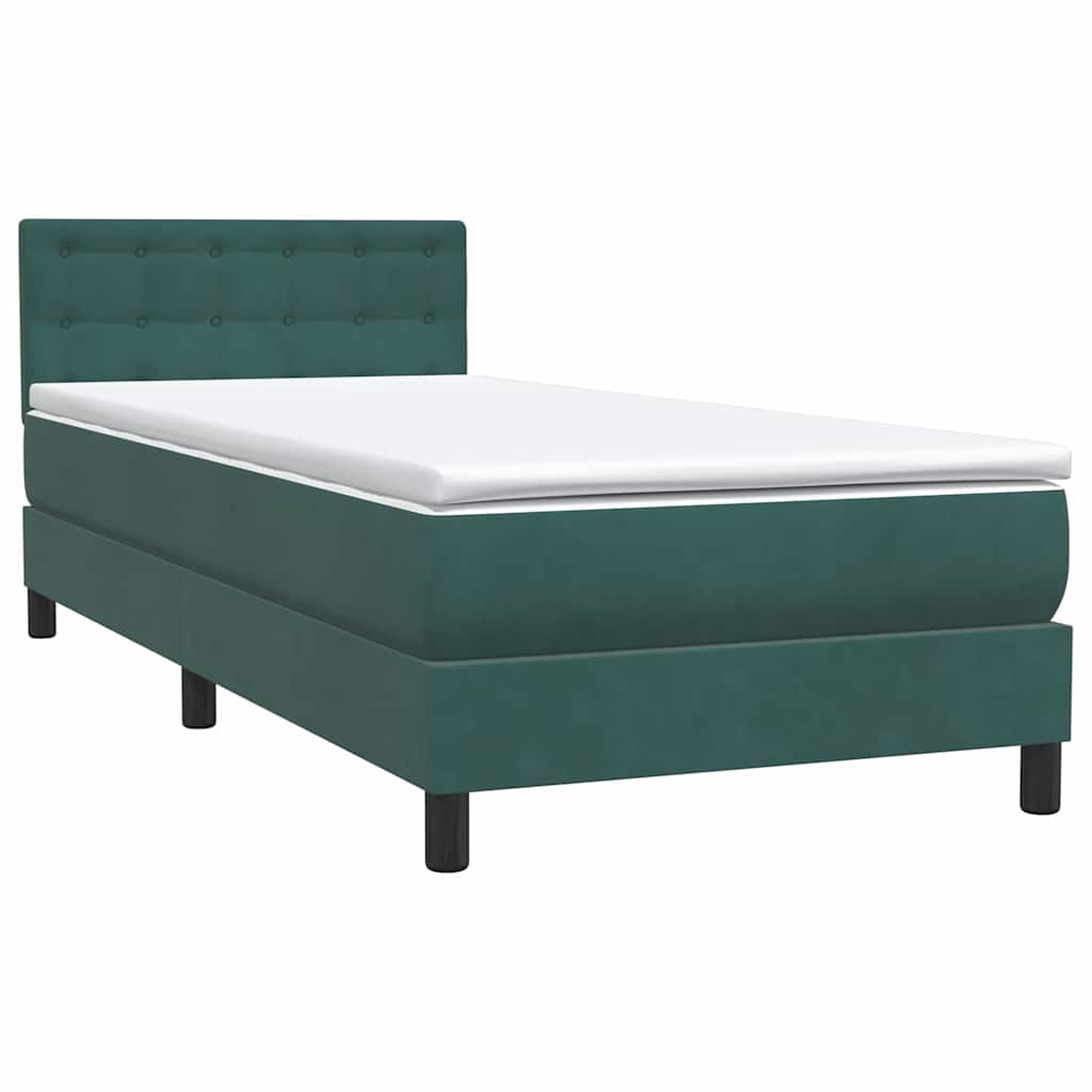 Boxspring met matras fluweel donkergroen 80x210 cm – afbeelding 4