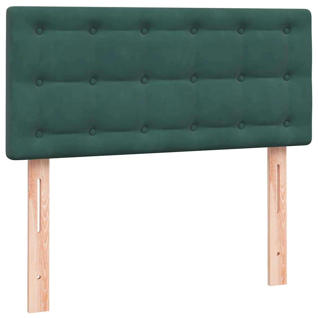 Boxspring met matras fluweel donkergroen 80x210 cm – afbeelding 6