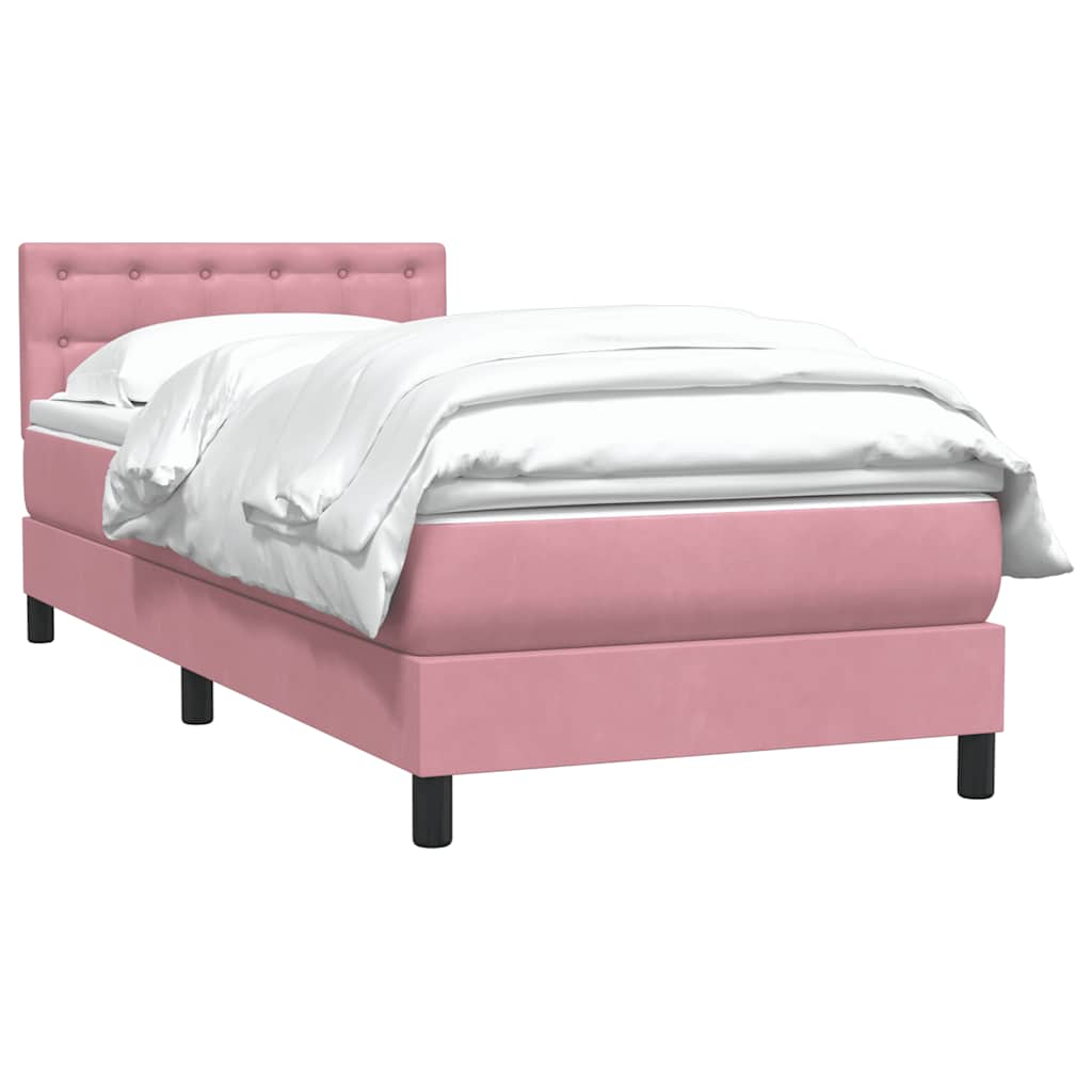 Boxspring met matras fluweel roze 80x210 cm – afbeelding 3