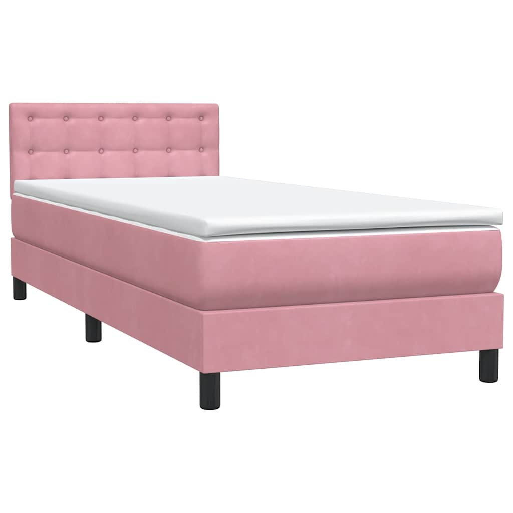 Boxspring met matras fluweel roze 80x210 cm – afbeelding 4