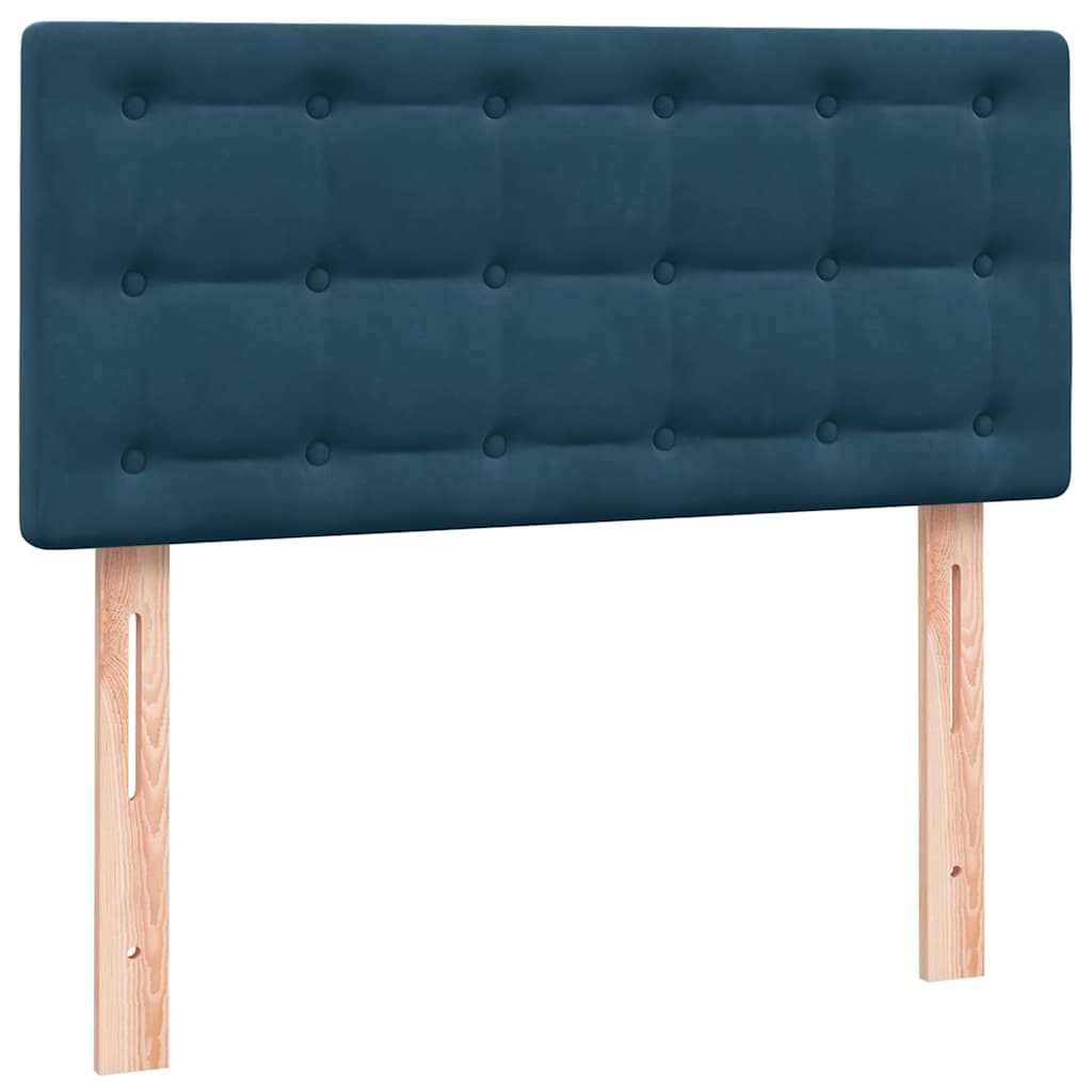 Boxspring met matras fluweel donkerblauw 100x210 cm – afbeelding 6
