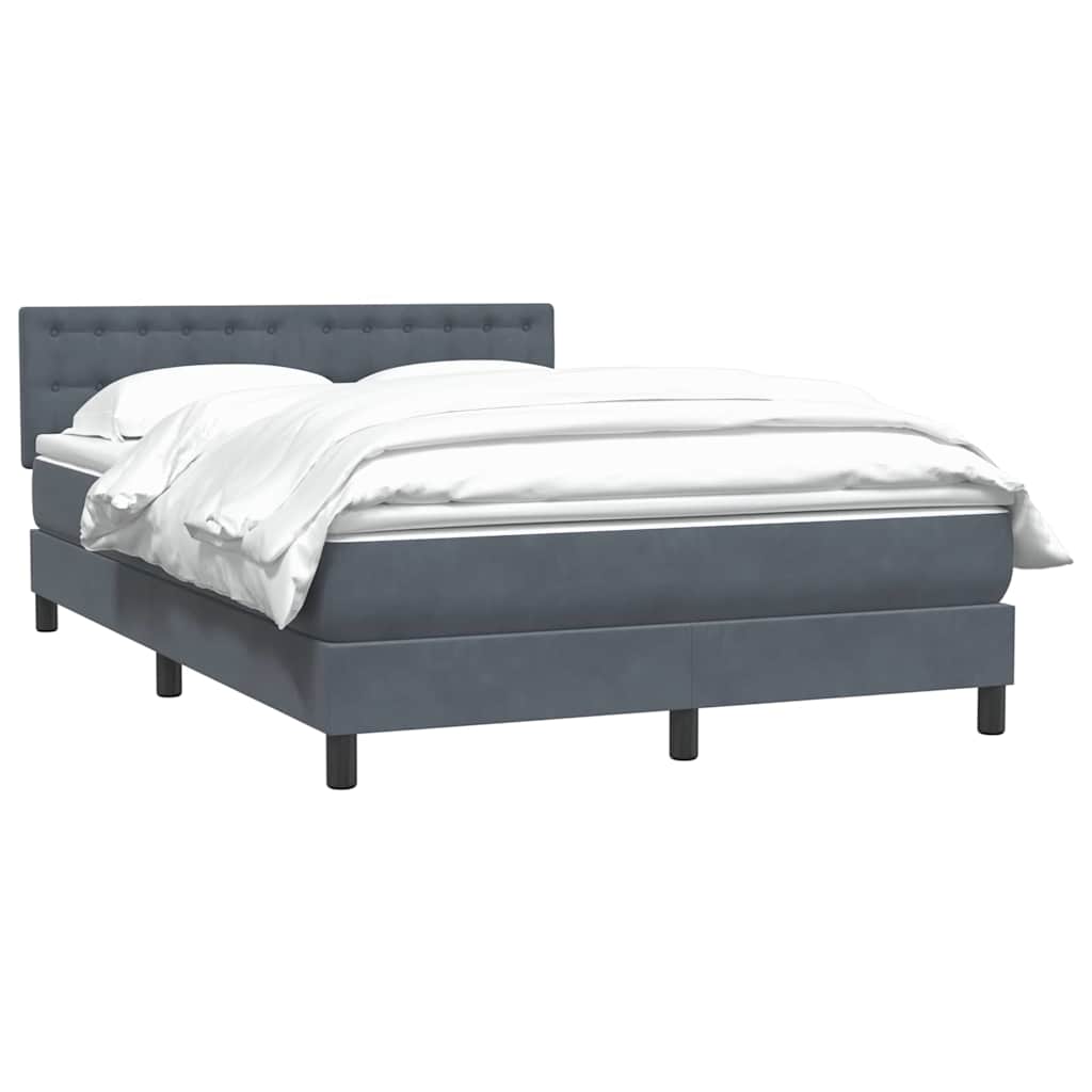 Boxspring met matras fluweel donkergrijs 140x210 cm – afbeelding 3