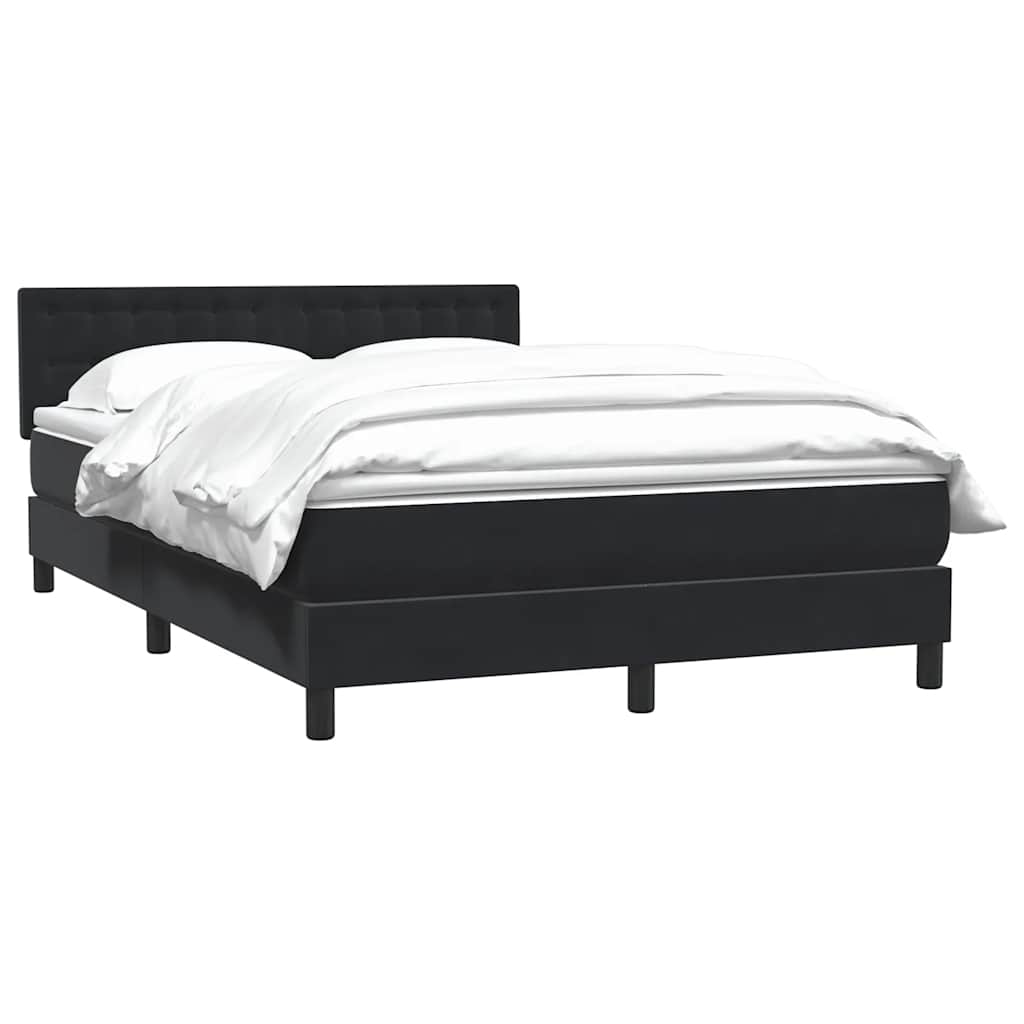 Boxspring met matras fluweel zwart 160x210 cm – afbeelding 3