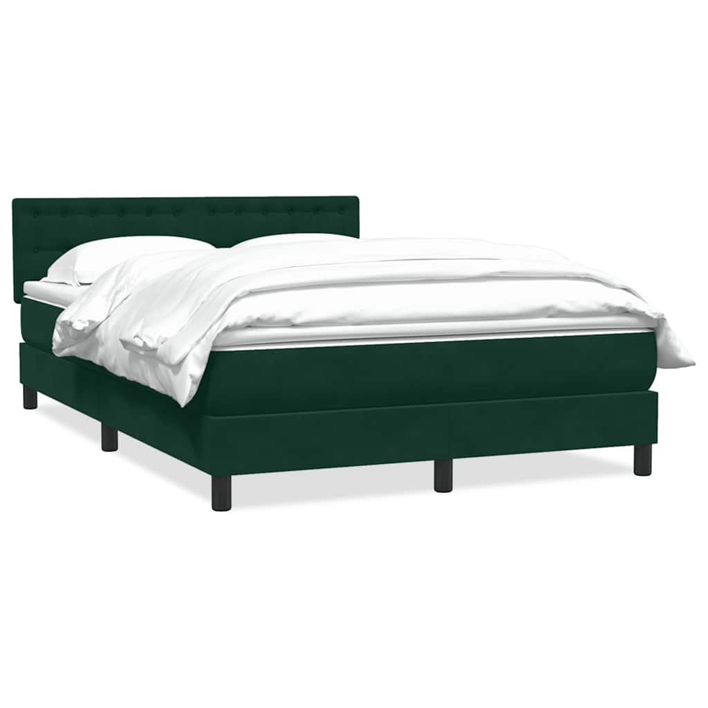 Boxspring met matras fluweel donkergroen 160x210 cm – afbeelding 2