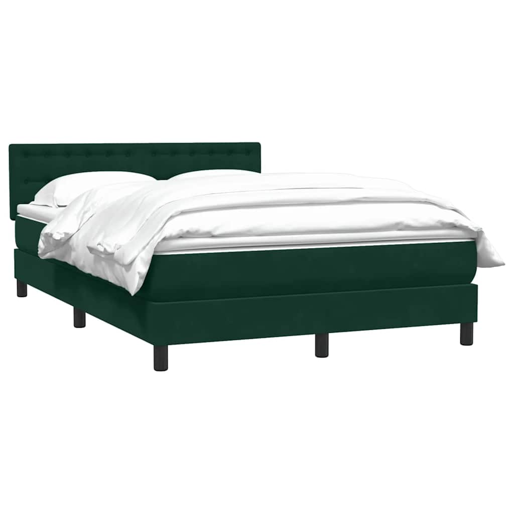 Boxspring met matras fluweel donkergroen 160x210 cm – afbeelding 3