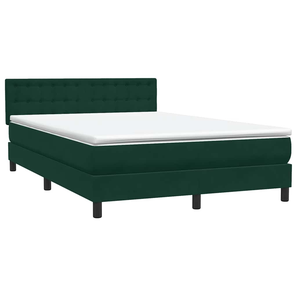 Boxspring met matras fluweel donkergroen 160x210 cm – afbeelding 4
