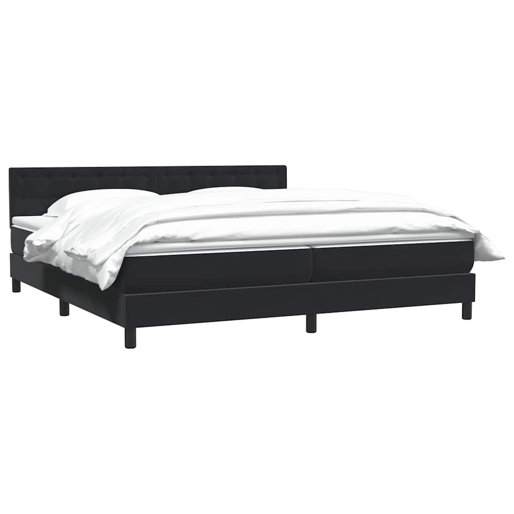 Boxspring met matras fluweel zwart 180x210 cm – afbeelding 3