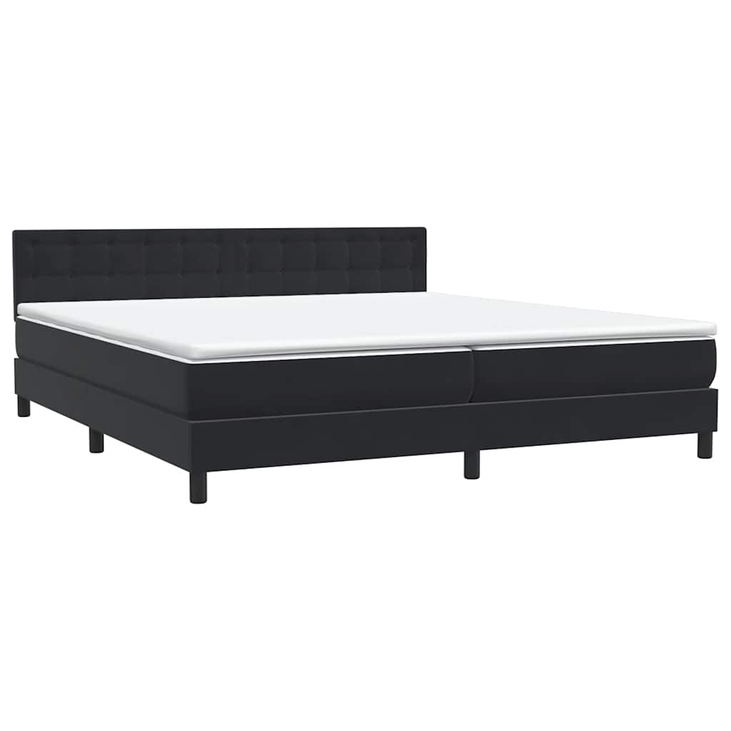 Boxspring met matras fluweel zwart 180x210 cm – afbeelding 4