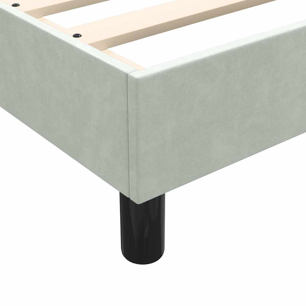 Boxspring met matras fluweel lichtgrijs 200x210 cm – afbeelding 10