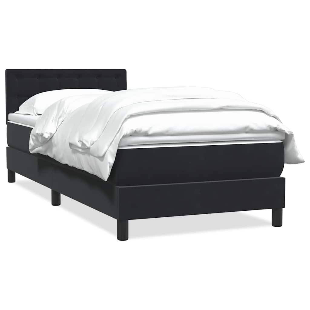 Boxspring met matras fluweel zwart 90x220 cm – afbeelding 2