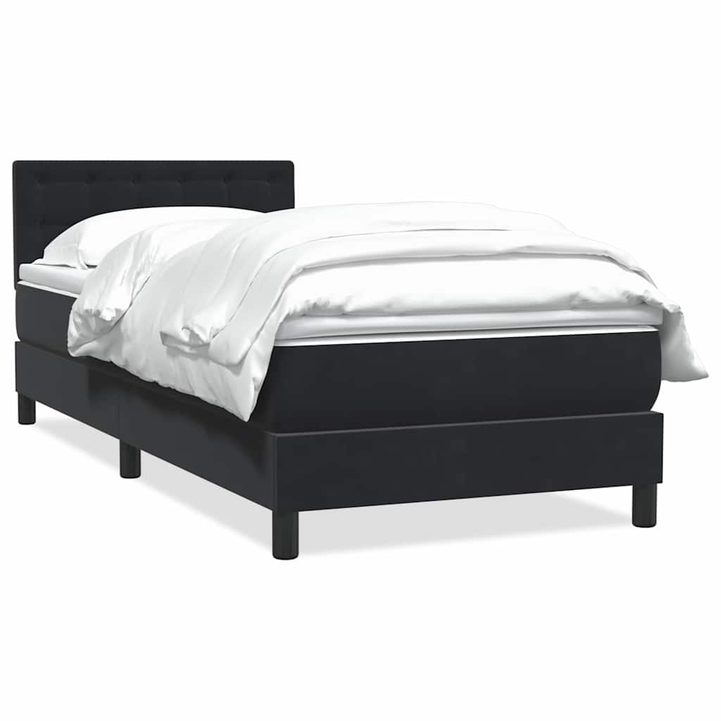 Boxspring met matras fluweel zwart 100x220 cm – afbeelding 2