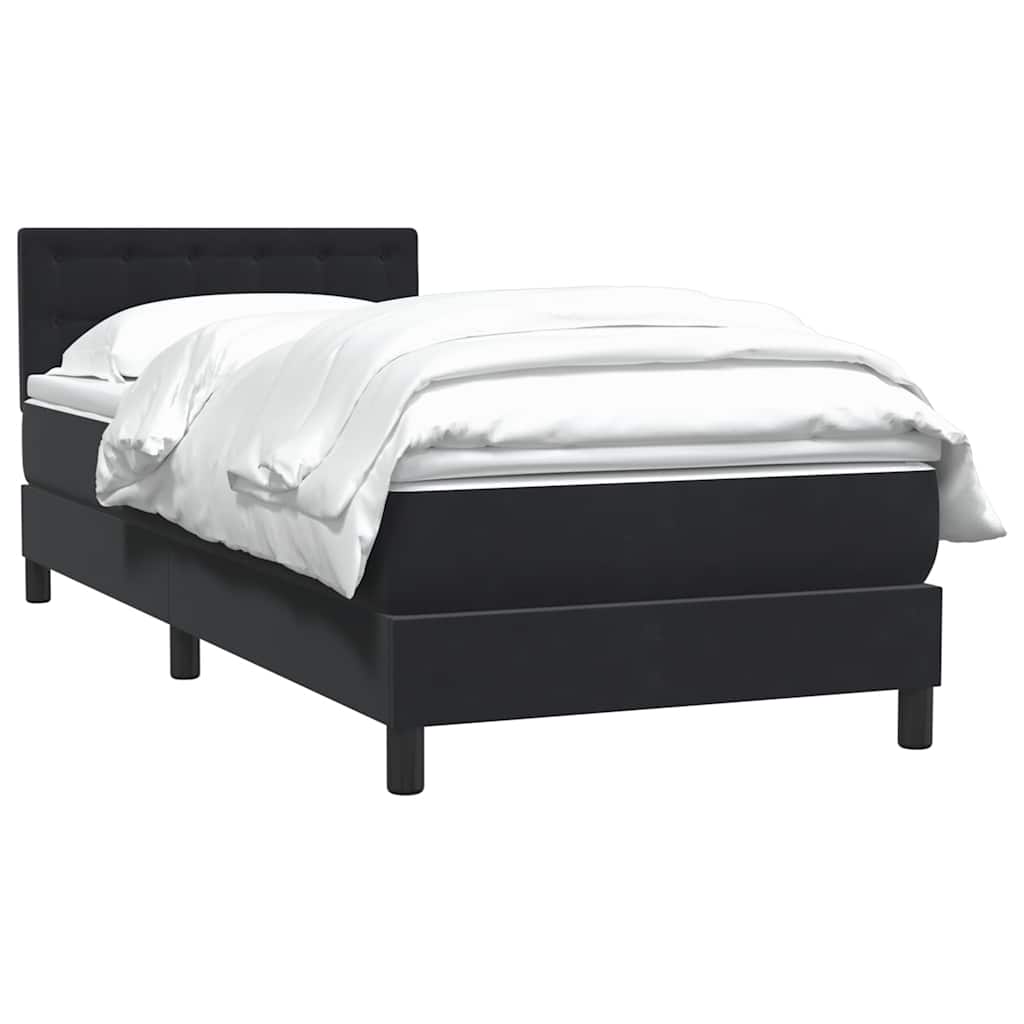 Boxspring met matras fluweel zwart 100x220 cm – afbeelding 3