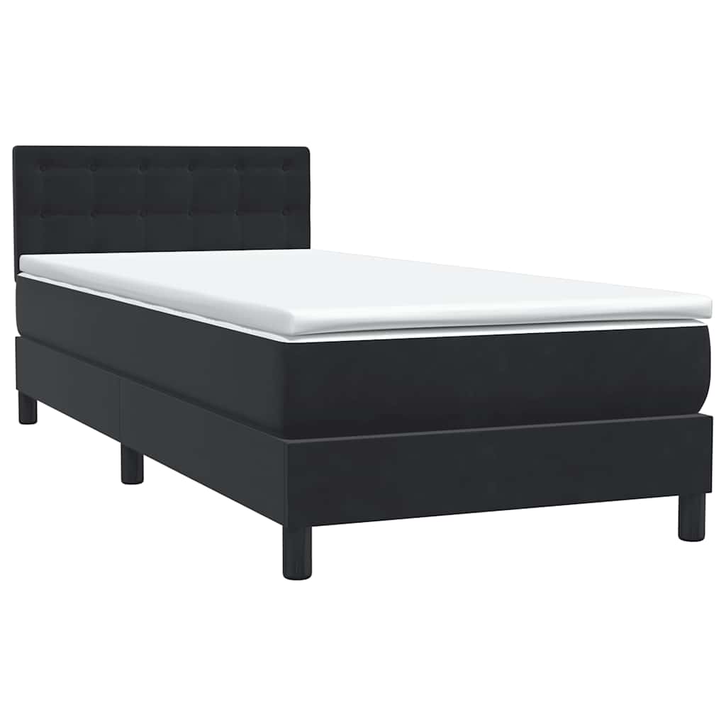 Boxspring met matras fluweel zwart 100x220 cm – afbeelding 4