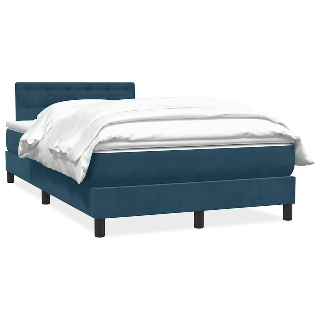 Boxspring met matras fluweel donkerblauw 100x220 cm – afbeelding 2