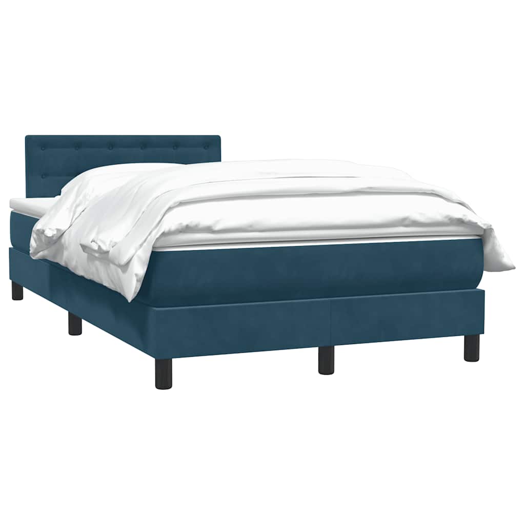 Boxspring met matras fluweel donkerblauw 100x220 cm – afbeelding 3