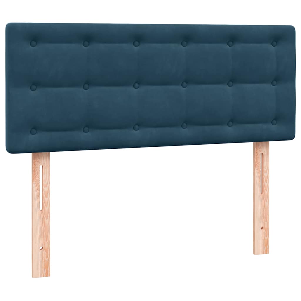 Boxspring met matras fluweel donkerblauw 100x220 cm – afbeelding 6