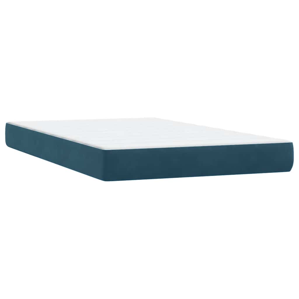 Boxspring met matras fluweel donkerblauw 100x220 cm – afbeelding 7