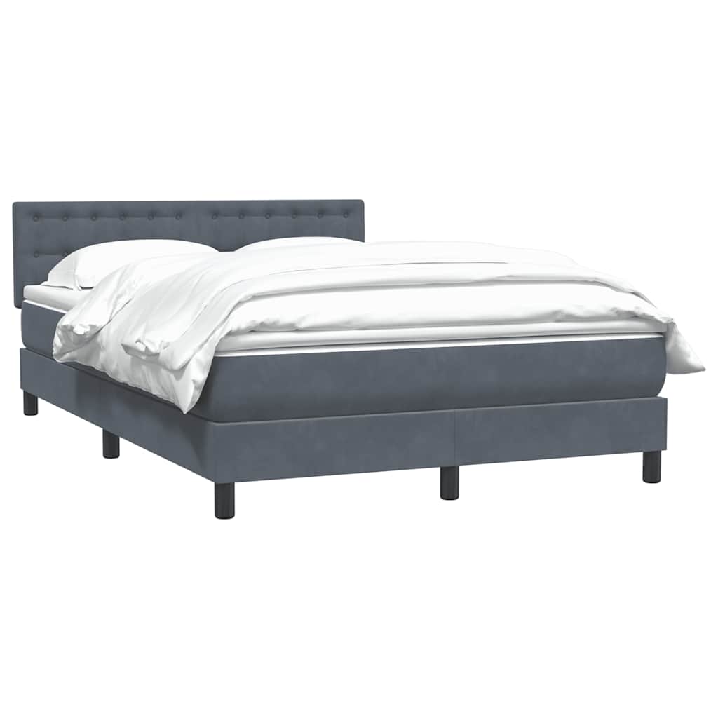Boxspring met matras fluweel donkergrijs 160x220 cm – afbeelding 3