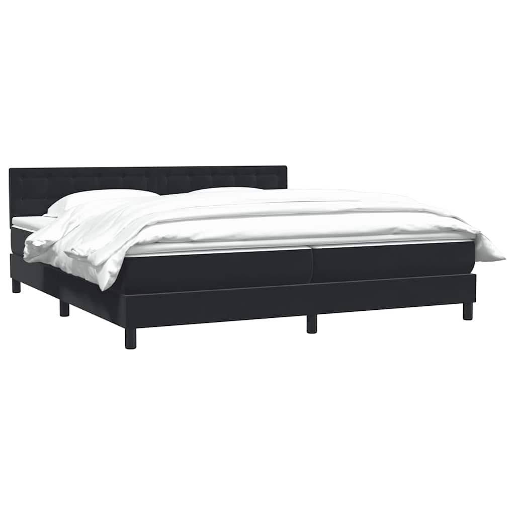 Boxspring met matras fluweel zwart 180x220 cm – afbeelding 3