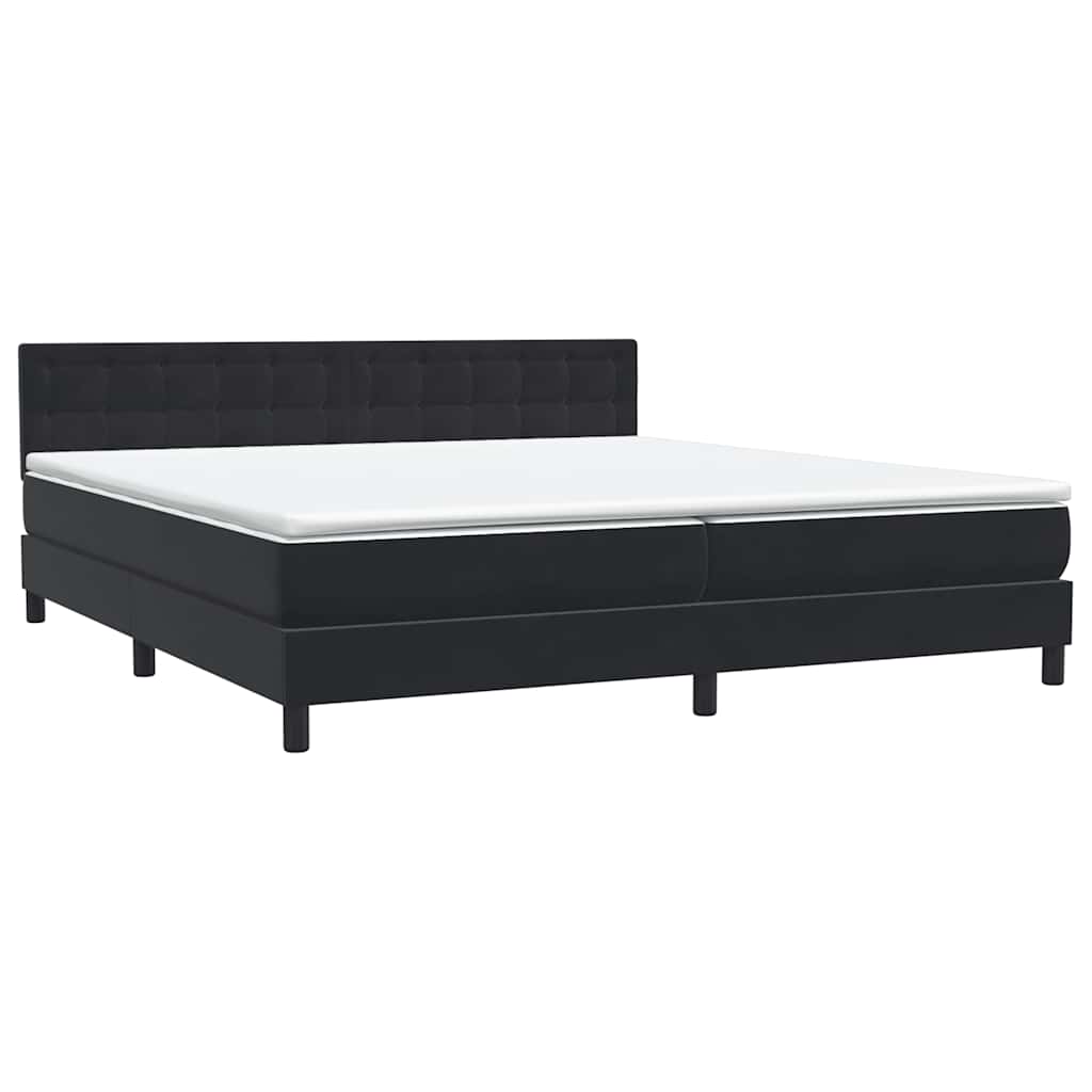 Boxspring met matras fluweel zwart 180x220 cm – afbeelding 4