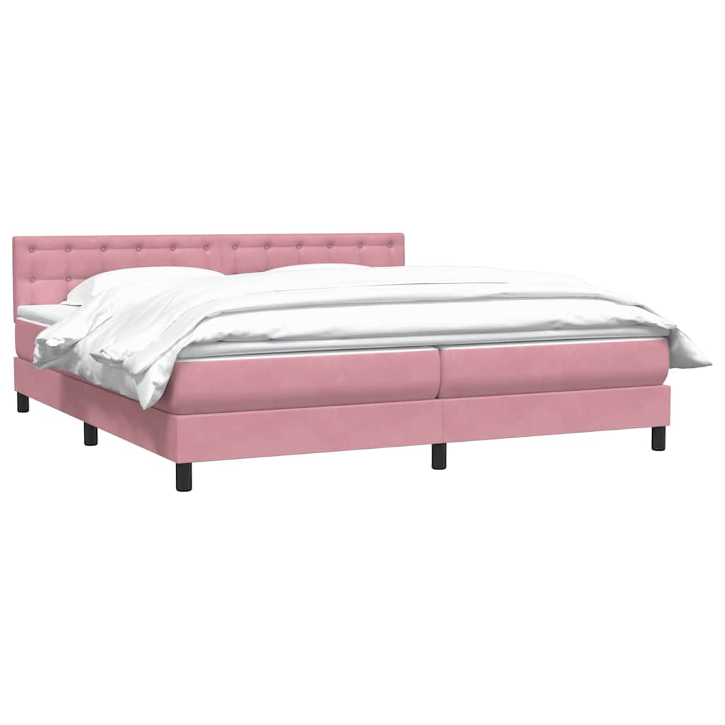 Boxspring met matras fluweel roze 180x220 cm – afbeelding 3