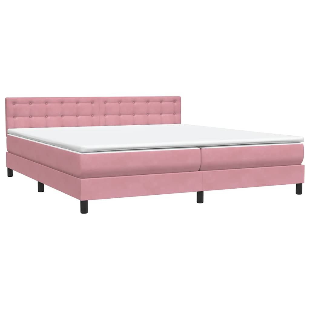 Boxspring met matras fluweel roze 180x220 cm – afbeelding 4